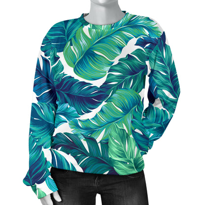 Brightness Tropical Palm Leaves Women Long Sleeve Sweatshirt