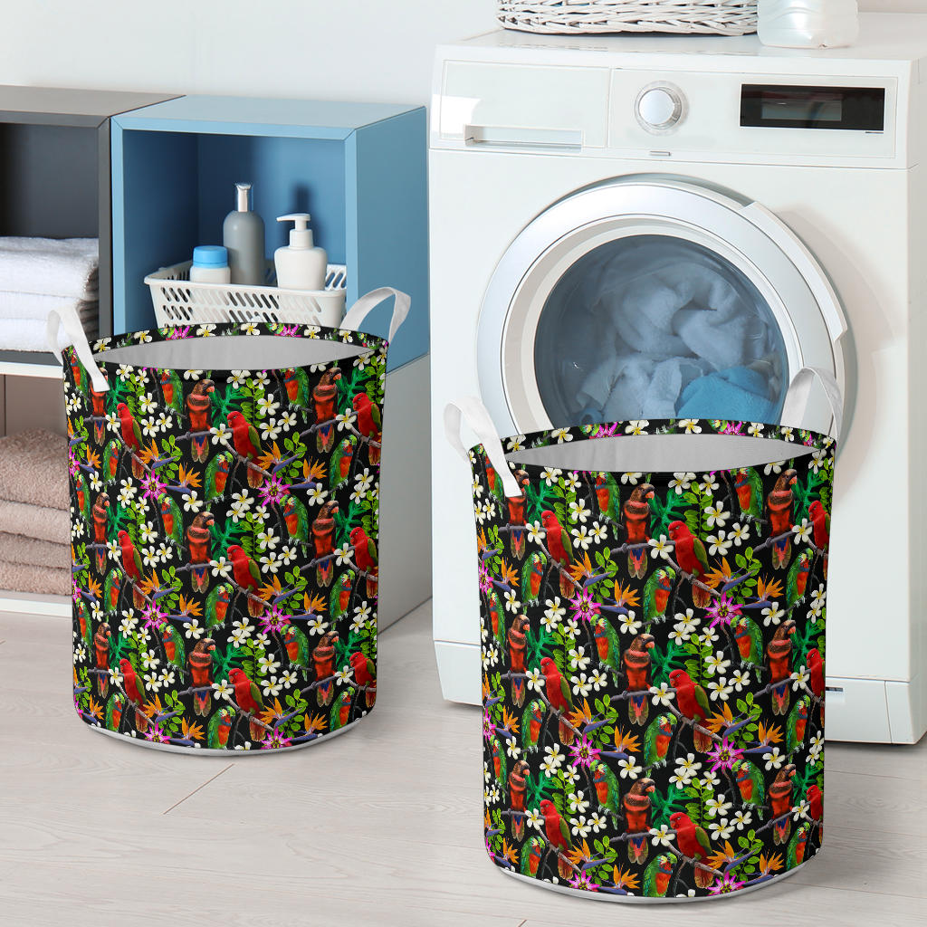 Parrot Design Print Laundry Basket