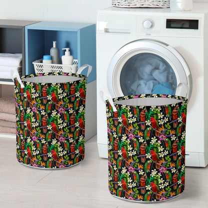 Parrot Design Print Laundry Basket