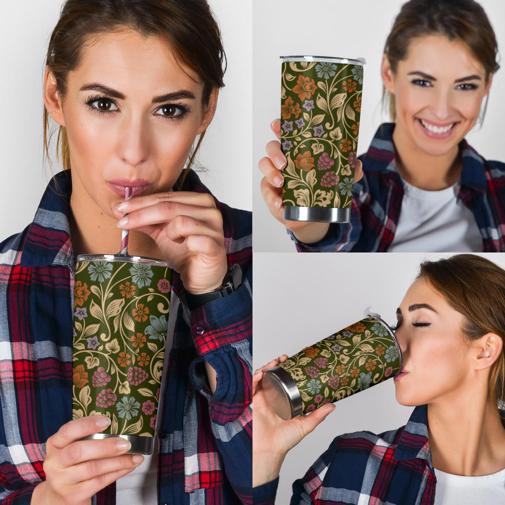 Floral Vintage Print Pattern Tumbler
