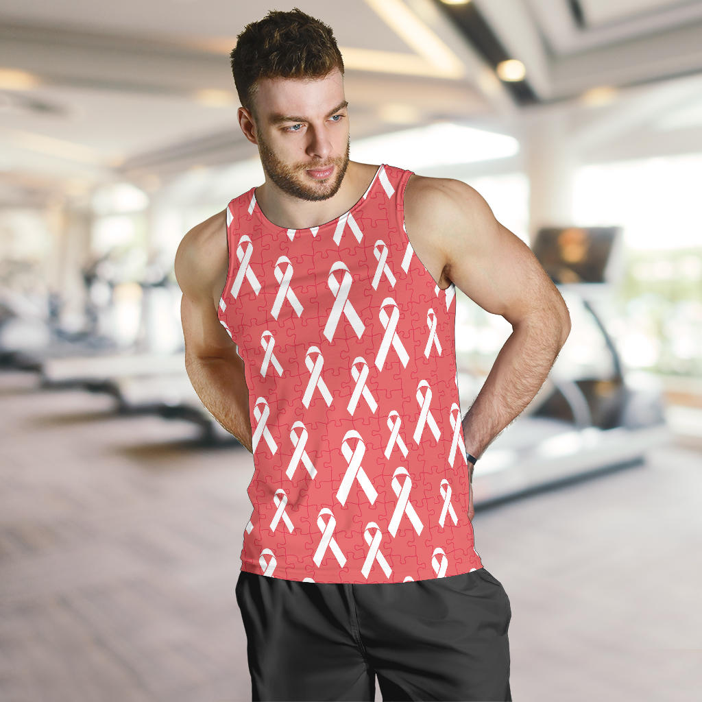 Autism Awareness Ribbon Design Print Men Tank Top