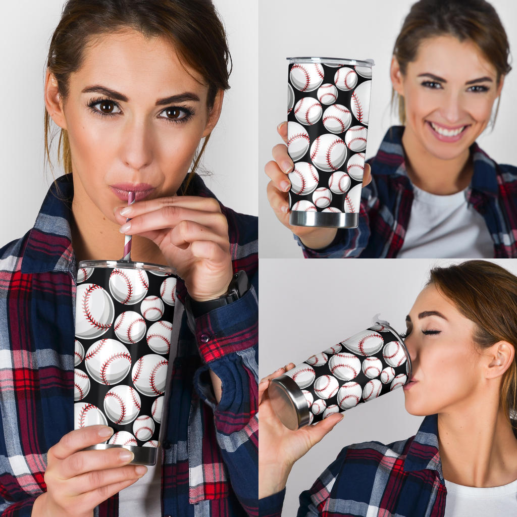 Baseball Black Background Tumbler
