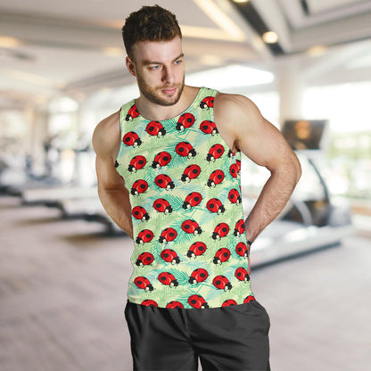 Ladybug Cute Print Pattern Men Tank Top