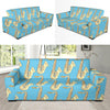 Saxophone Pattern Print Design 03 Sofa Slipcover