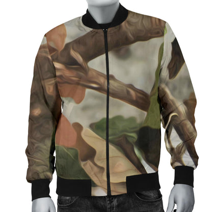 Camo Realistic Tree Forest Print Men Bomber Jacket