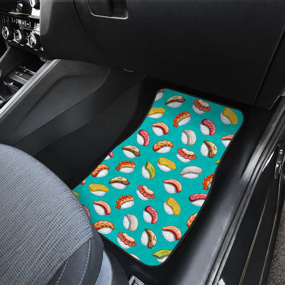 Sushi Themed Print Car Floor Mats Front Back