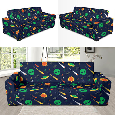 Alien UFO Pattern Print Design 05 Sofa Slipcover