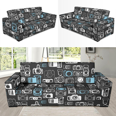 Camera Pattern Print Design 04 Sofa Slipcover