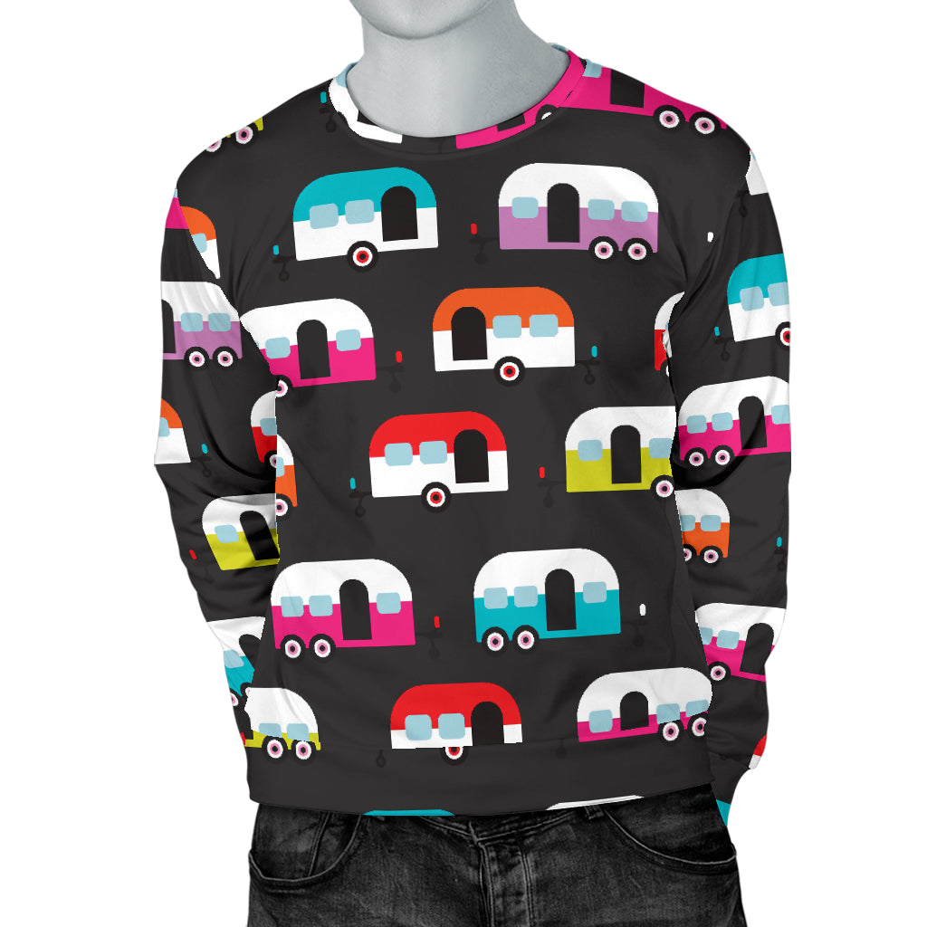 Camper Caravan Pattern Men Long Sleeve Sweatshirt