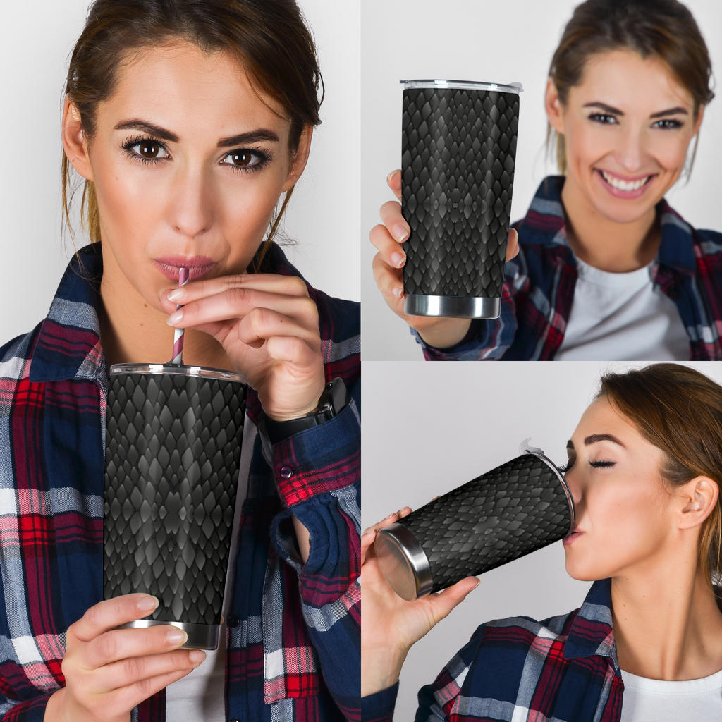 Snake Skin Black Print Tumbler