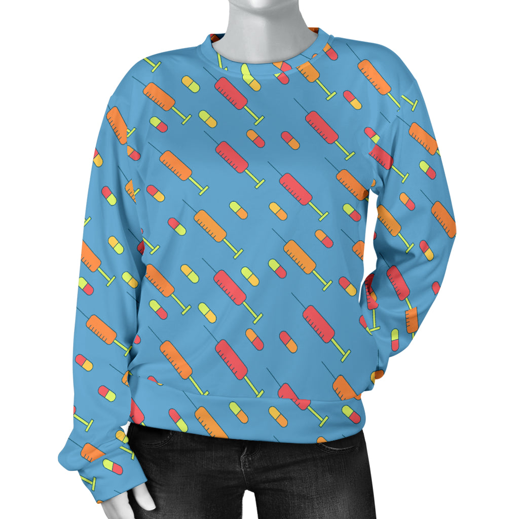 Phlebotomist Medical Pattern Women Long Sleeve Sweatshirt