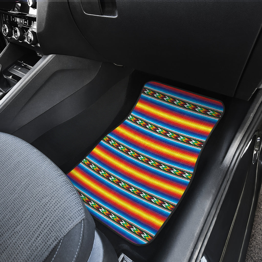 Mexican Blanket ZigZag Print Pattern Car Floor Mats Front Back