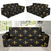 Fleur De Lis Gold Pattern Print Design 03 Sofa Slipcover