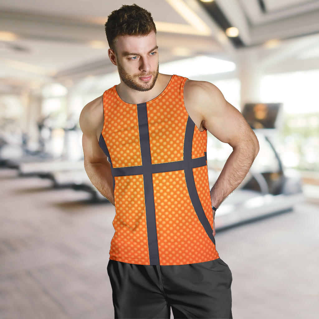 Basketball Texture Print Pattern Men Tank Top