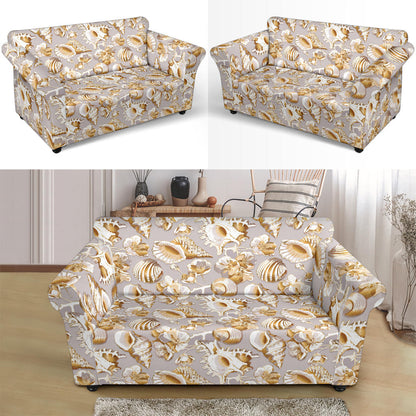 Seashell Print Design LKS309 Loveseat Couch Slipcover