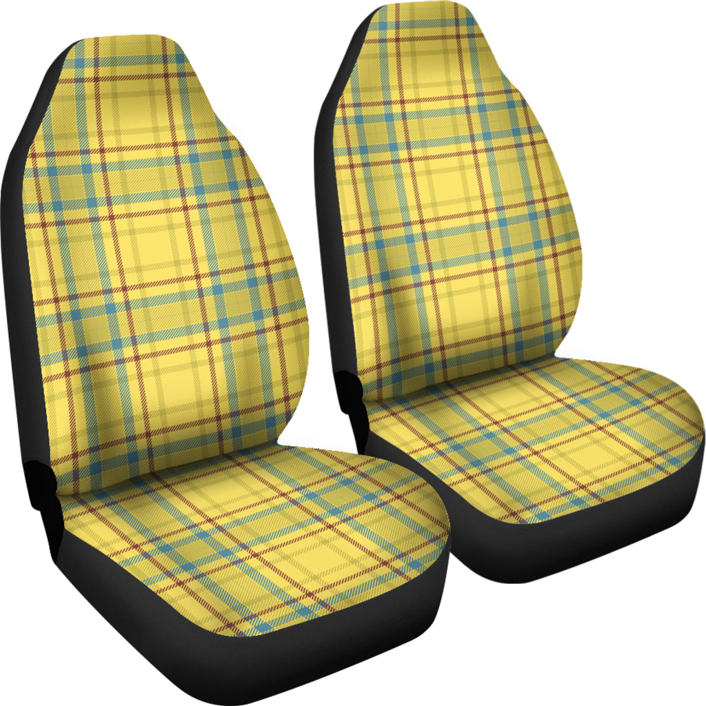 Tartan Yellow Print Design LKS301 Car Seat Covers