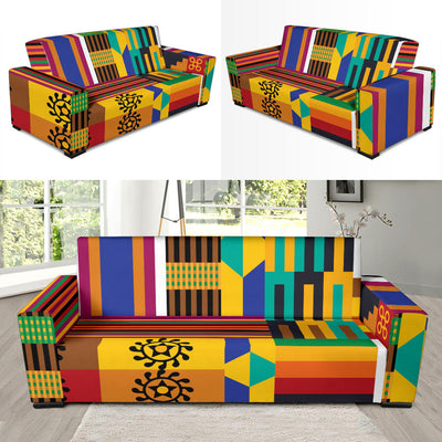 Kente Pattern Print Design 03 Sofa Slipcover