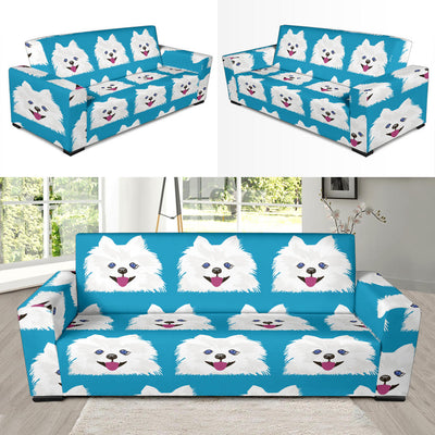 Pomeranians Pattern Print Design A05 Sofa Slipcover