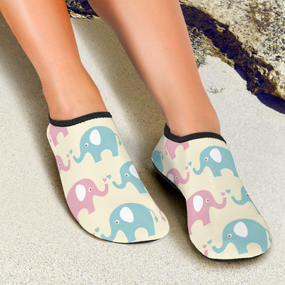 Elephant Baby Pastel Print Pattern Aqua Water Shoes