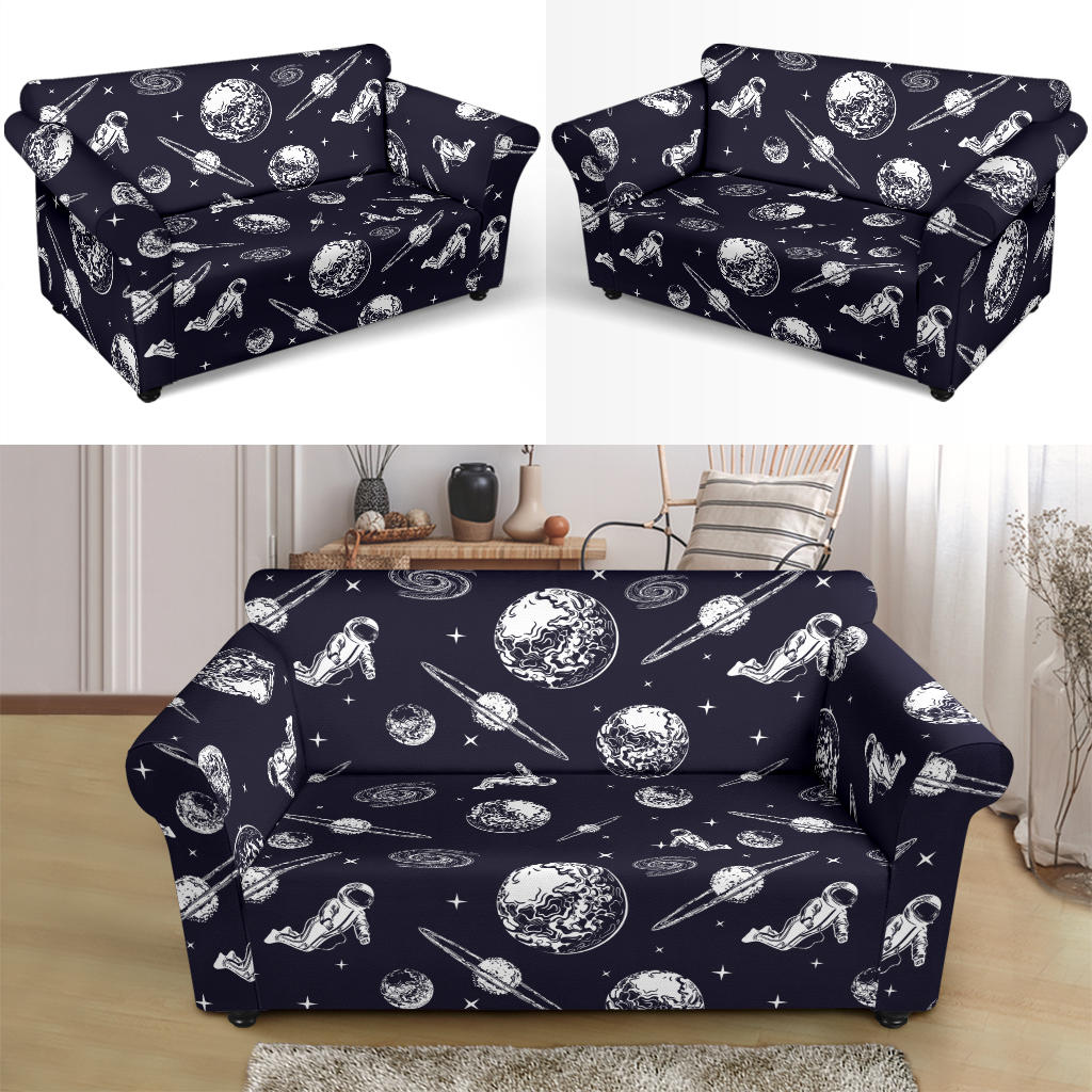 Space Astronaut Print Design LKS302 Loveseat Couch Slipcover