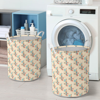 Mermaid Girl With Fish Design Print Laundry Basket