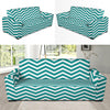 Chevron Teal Pattern Print Design 02 Sofa Slipcover