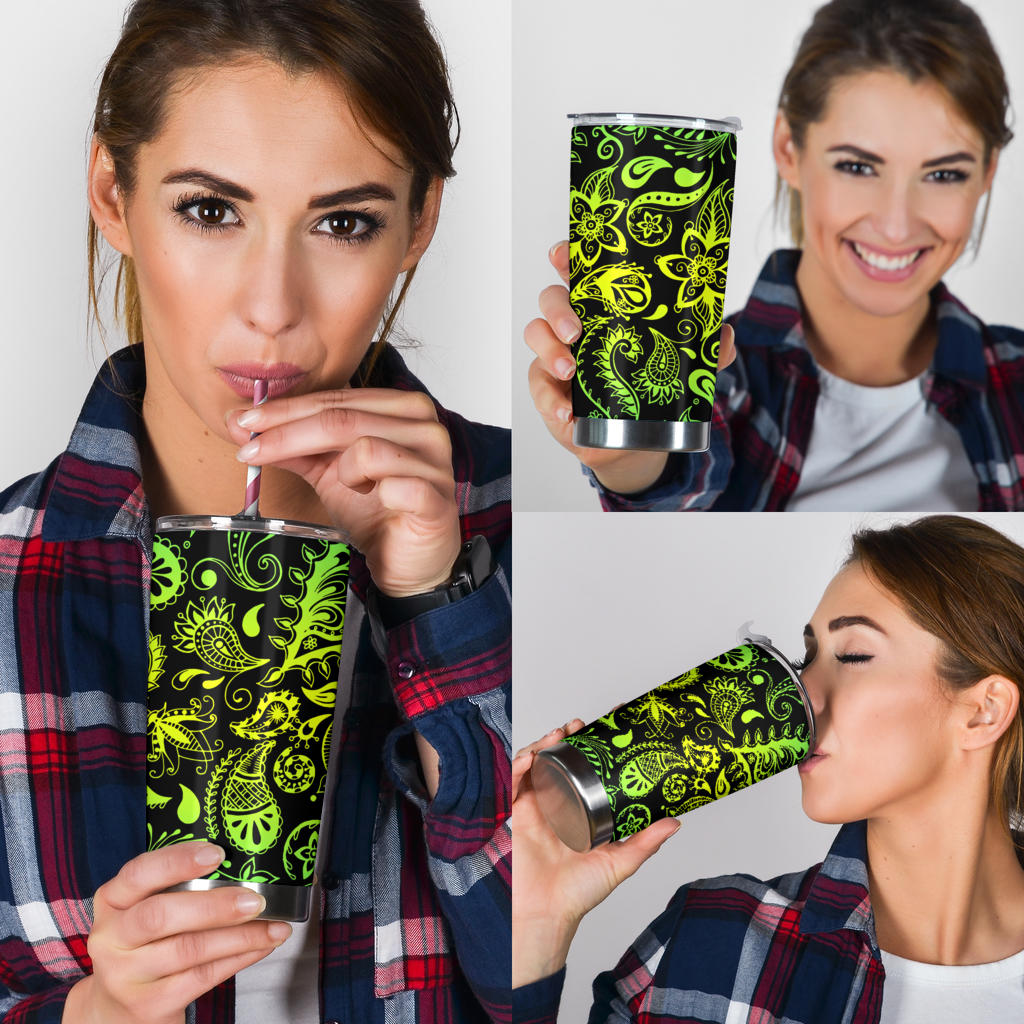Paisley Green Design Print Tumbler