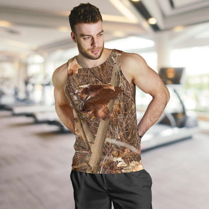 Camo Realistic Tree Forest Autumn Print Men Tank Top