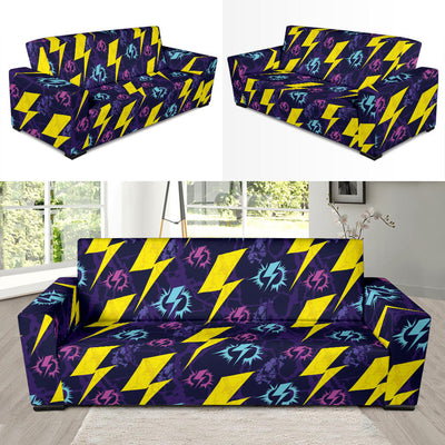 Lightning Thunder Pattern Print Design 01 Sofa Slipcover