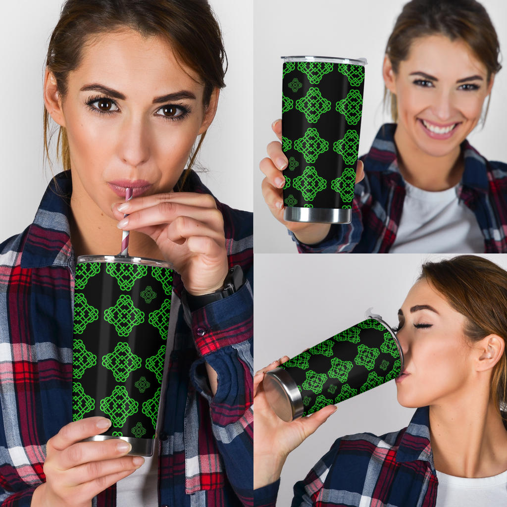 Celtic Knot Green Neon Design Tumbler
