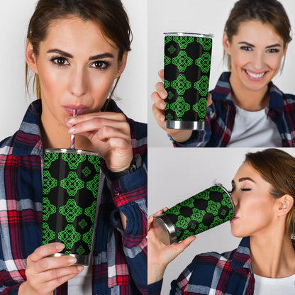 Celtic Knot Green Neon Design Tumbler