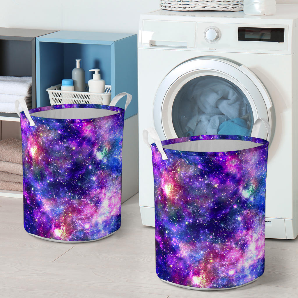 Galaxy Night Stardust Space Print  Laundry Basket