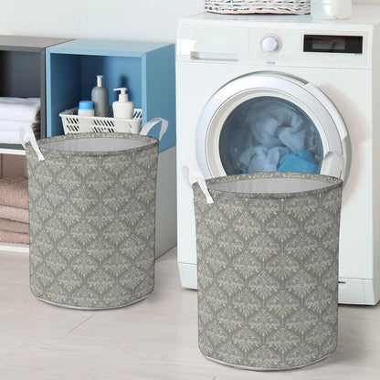 Damask Grey Elegant Print Pattern Laundry Basket