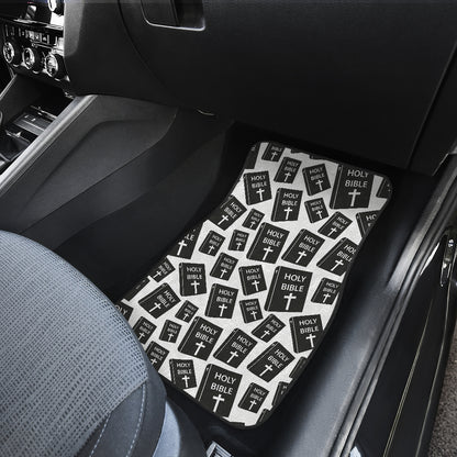 Christian Holy Bible Book Pattern Car Floor Mats Front Back