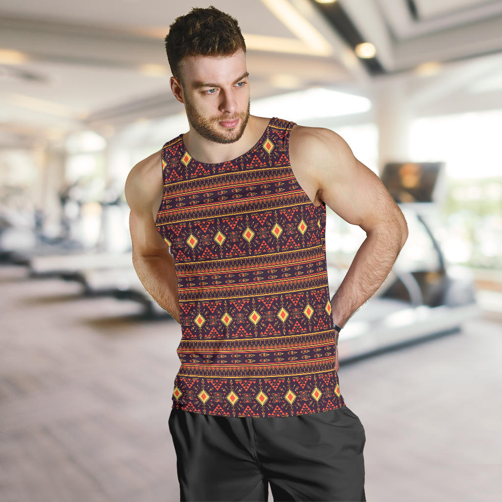 Southwest Ethnic Design Themed Print Men Tank Top