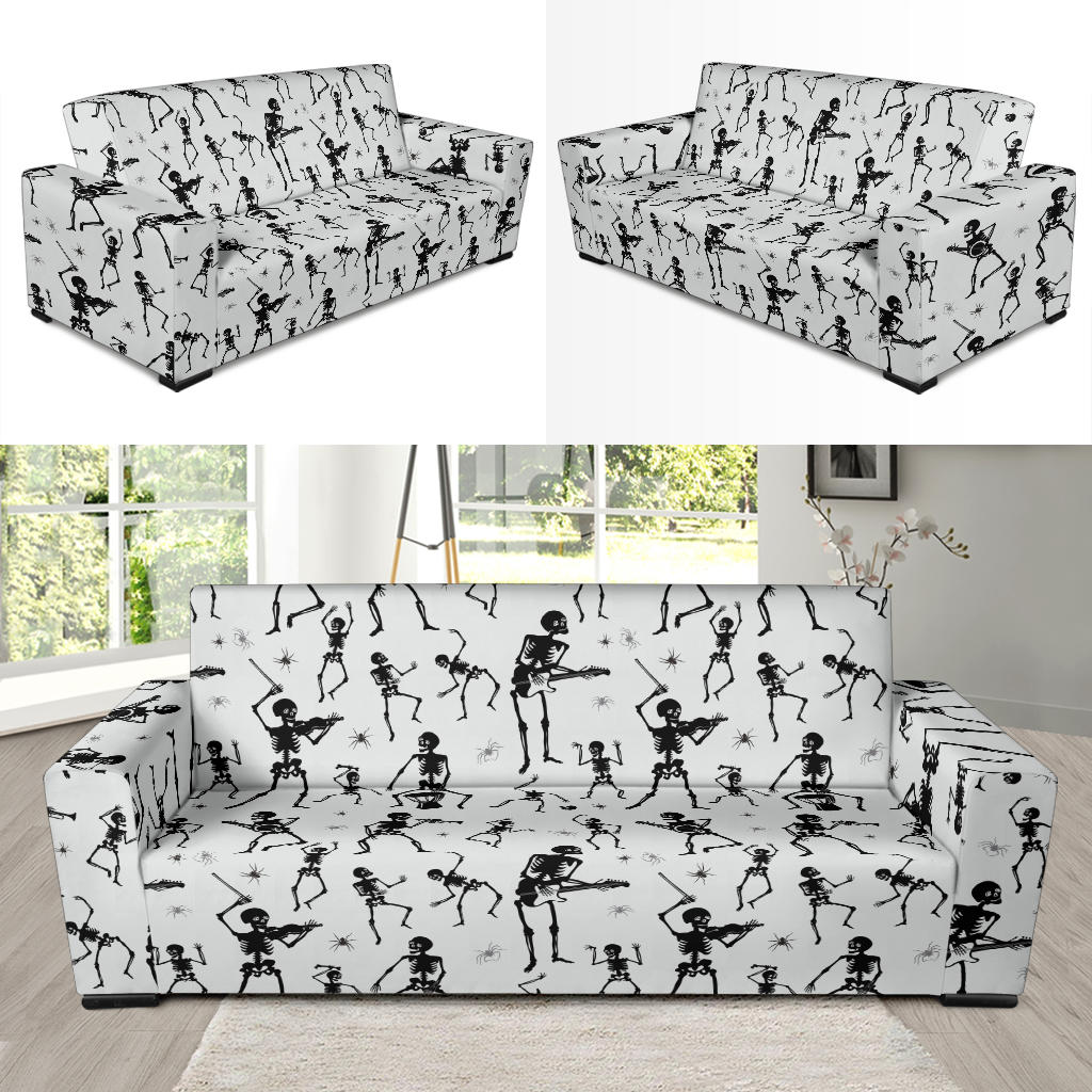 Skeleton Music Player Print Design LKS303 Sofa Slipcover