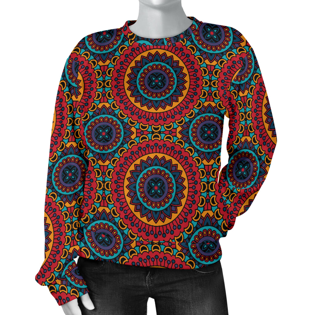 Bohemian Mandala Style Print Women Long Sleeve Sweatshirt