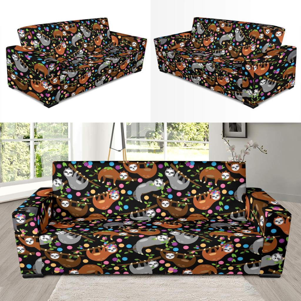 Sloth Print Design LKS306 Sofa Slipcover