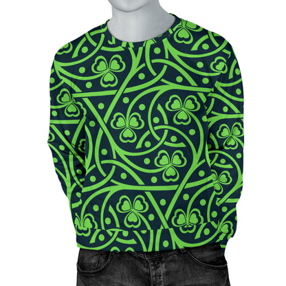 Shamrock Themed Print Men Long Sleeve Sweatshirt
