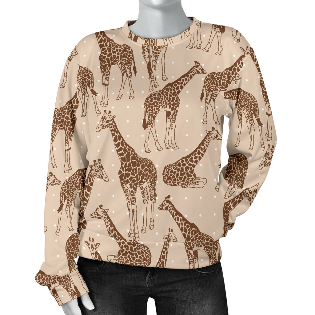 Giraffe Pattern Design Print Women Long Sleeve Sweatshirt