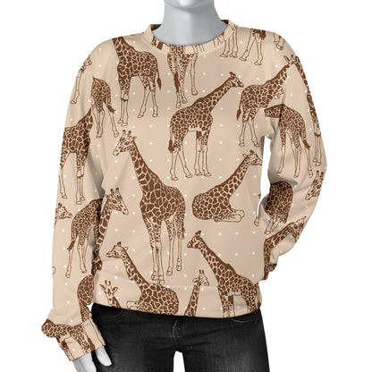 Giraffe Pattern Design Print Women Long Sleeve Sweatshirt