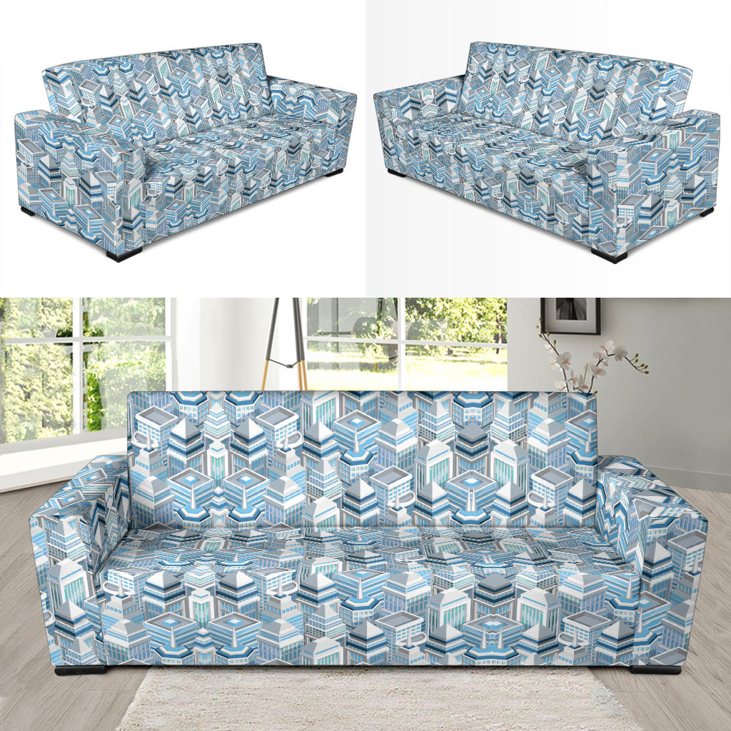 City Pattern Print Design 03 Sofa Slipcover