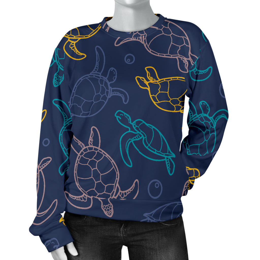 Sea Turtle Baby Print Women Long Sleeve Sweatshirt
