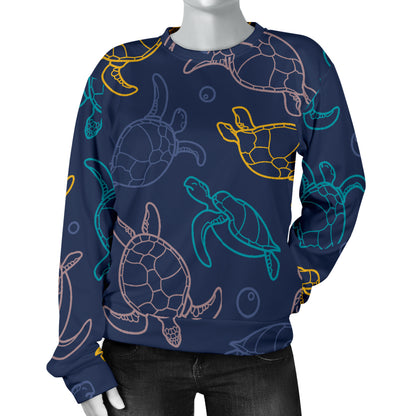 Sea Turtle Baby Print Women Long Sleeve Sweatshirt