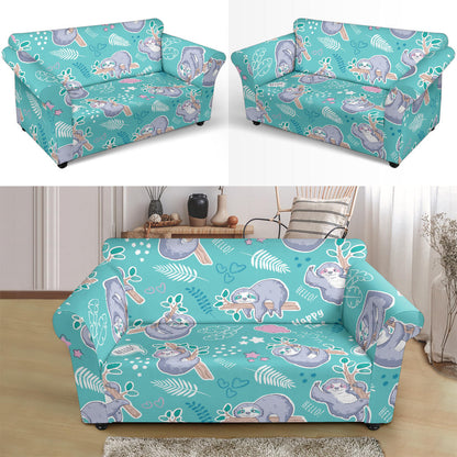 Sloth Print Design LKS309 Loveseat Couch Slipcover