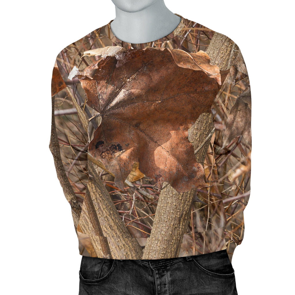 Camo Realistic Tree Forest Autumn Print Men Long Sleeve Sweatshirt