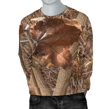 Camo Realistic Tree Forest Autumn Print Men Long Sleeve Sweatshirt