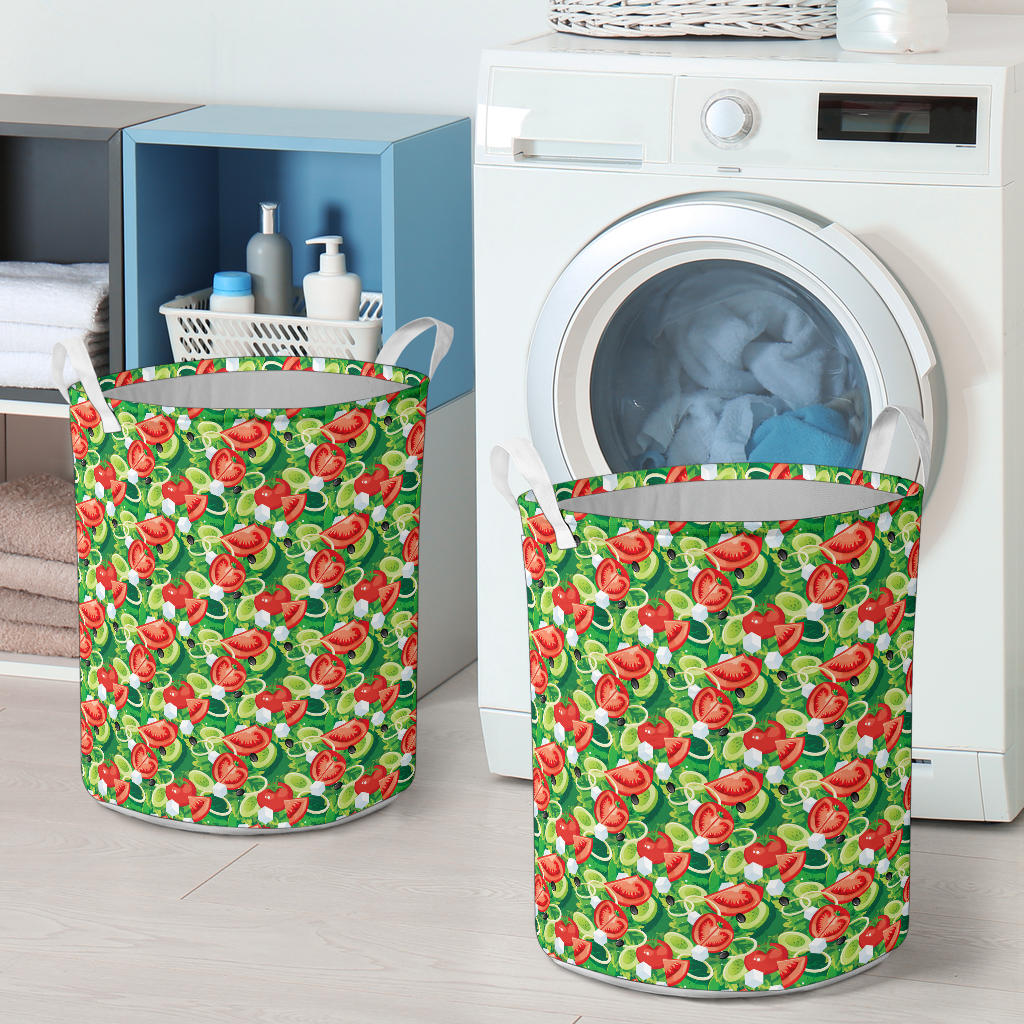 Vegan Salad Themed Design Print Laundry Basket