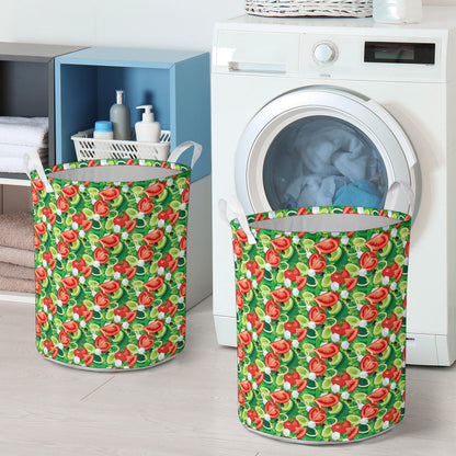 Vegan Salad Themed Design Print Laundry Basket