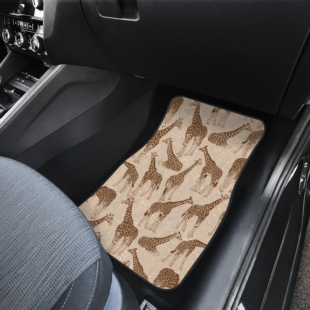 Giraffe Pattern Design Print Car Floor Mats Front Back